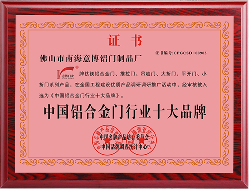 中國鋁合金門行業(yè)十大品牌